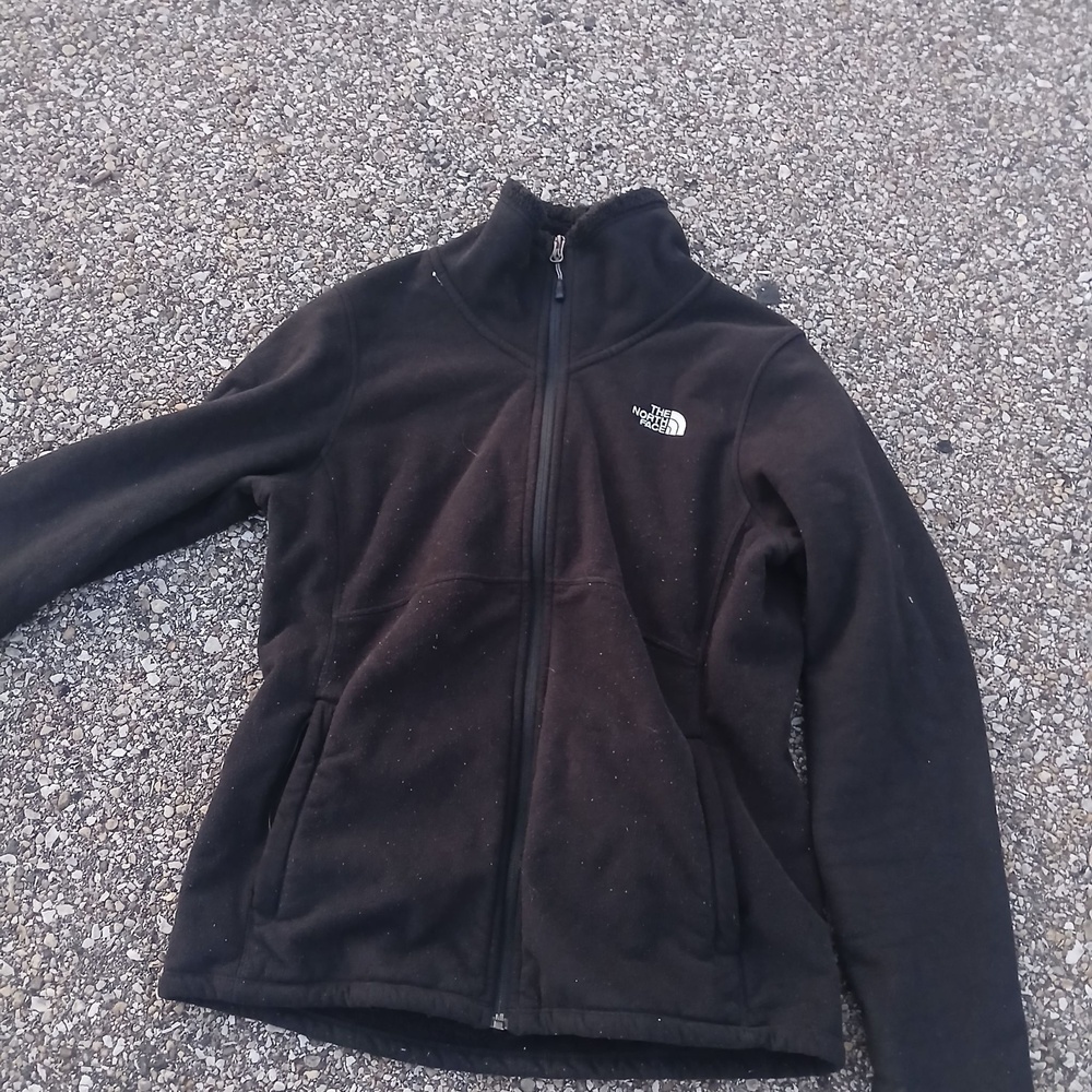 The North Face Fleece Jacket Womens Medium Black Full Zip Pockets Warm Outdoor